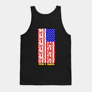 Trump "Ready to Serve Russia" Long Flag Tank Top